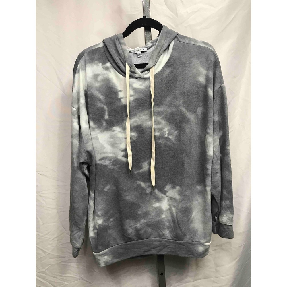 White Birch Tie Dye Hoodie Sweatshirt Women's‎ Size L Gray White Casual Comfort